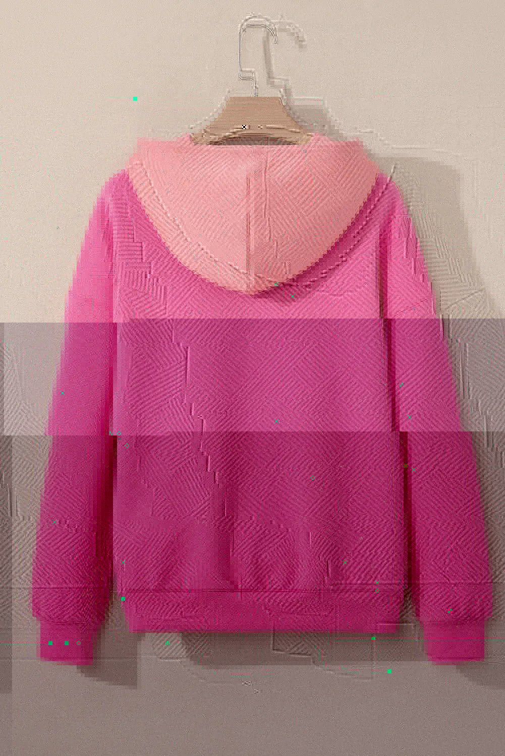 Drawstring Color Block Long Sleeve Hoodie