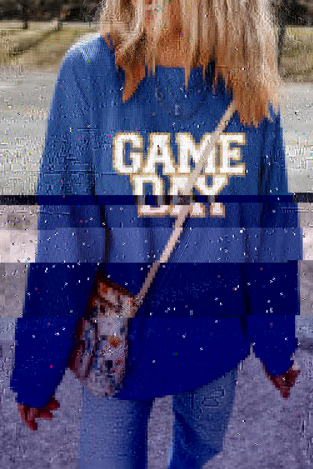 GAME DAY Round Neck Long Sleeve Sweatshirt