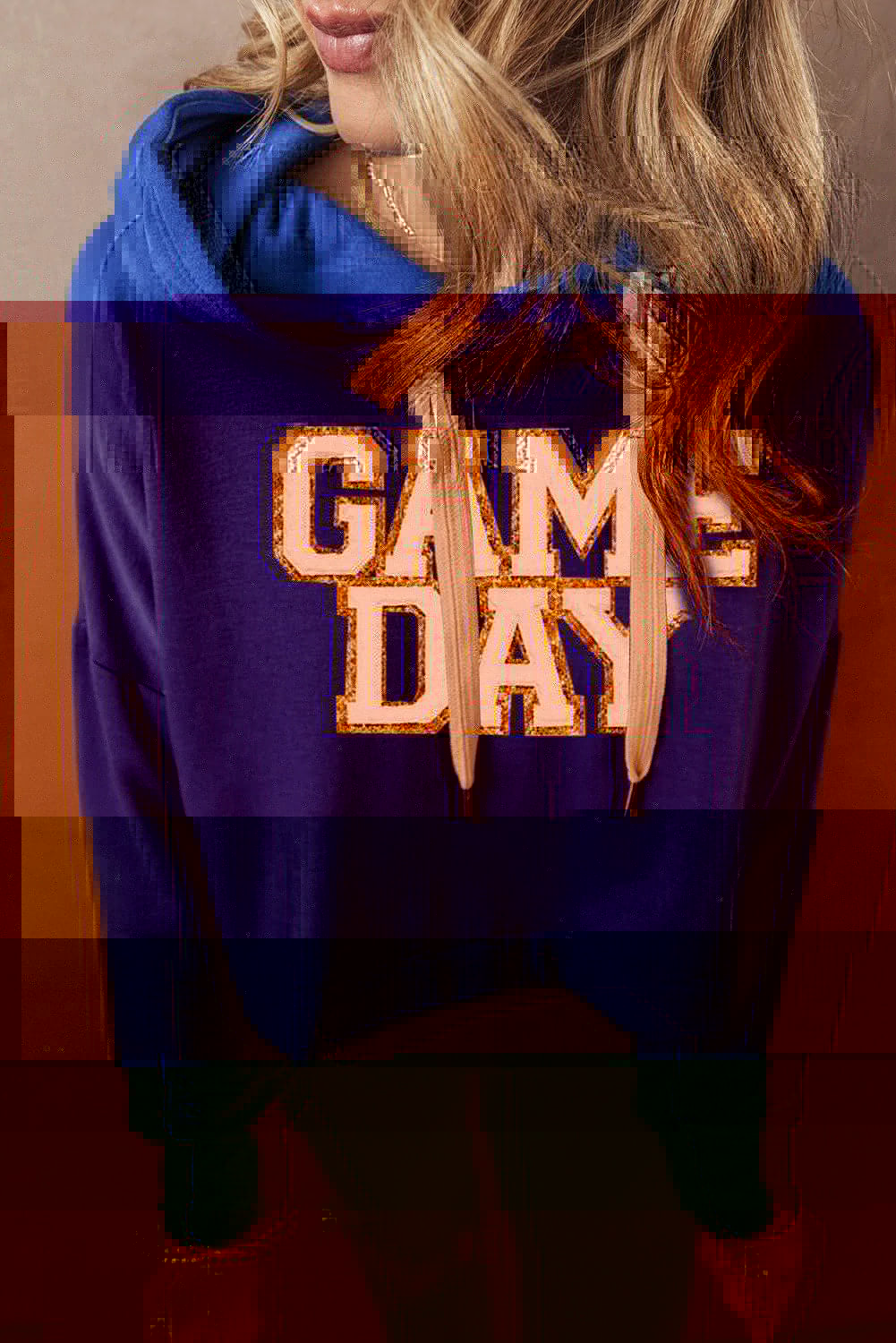 GAME DAY Drawstring Long Sleeve Hoodie