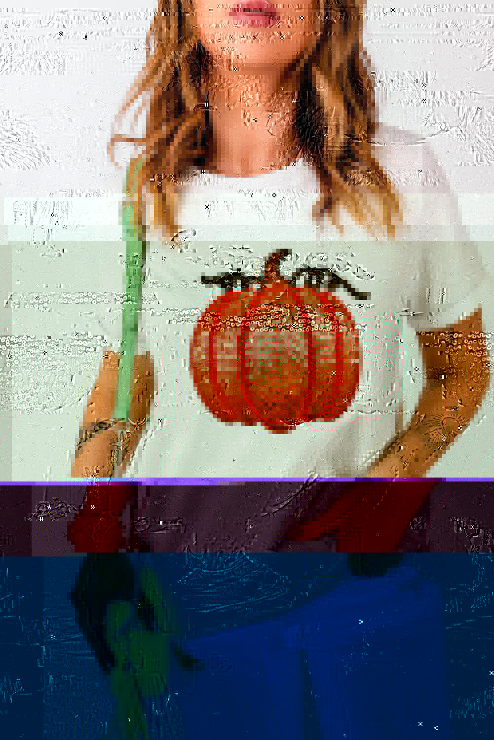 Full Size Sequin Pumpkin Round Neck Short Sleeve T-Shirt