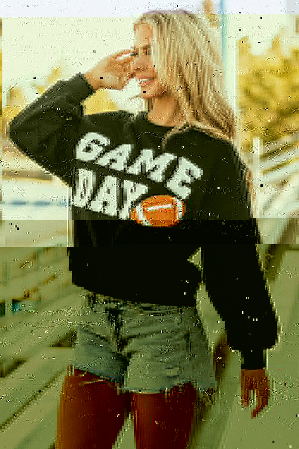 GAME DAY Round Neck Long Sleeve Sweatshirt