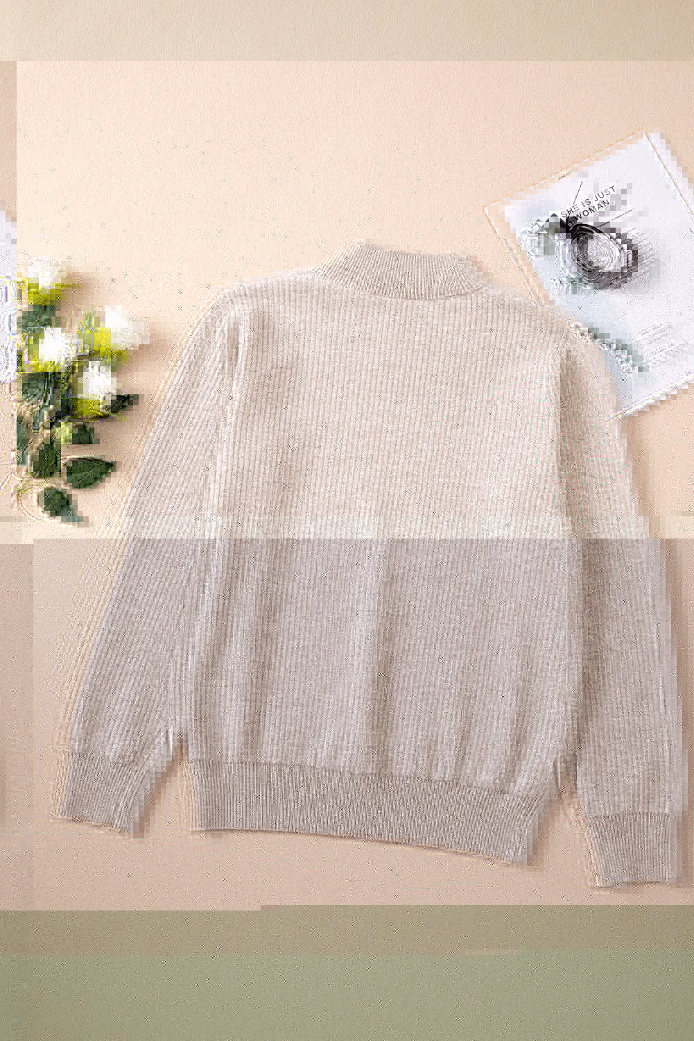 Mock Neck Long Sleeve Sweater