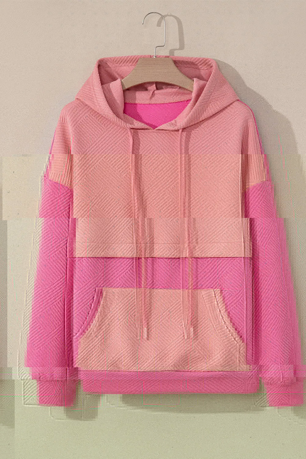 Drawstring Color Block Long Sleeve Hoodie