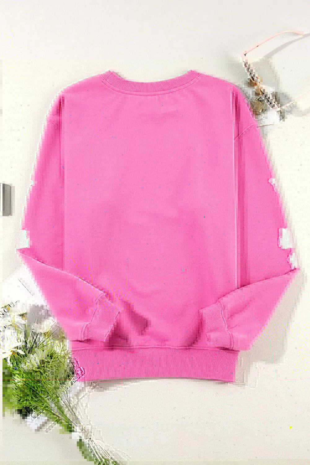 Bow Dropped Shoulder Long Sleeve Sweatshirt